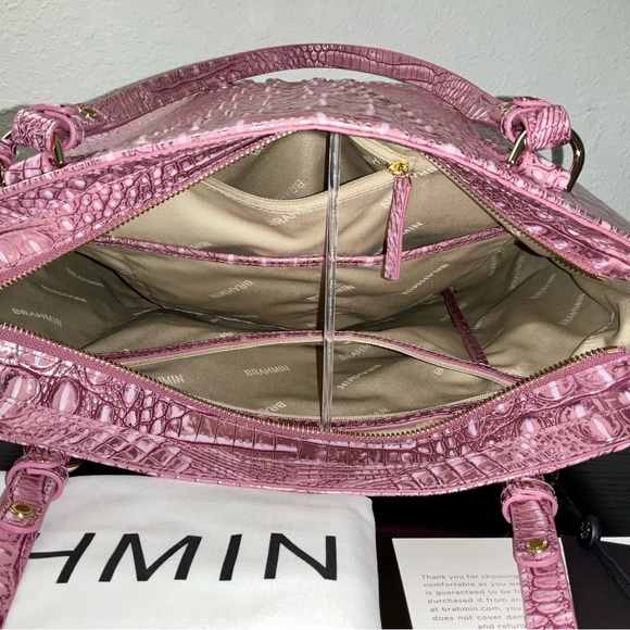 Brahmin Ezra Tote in MULBERRY POTION MELBOURNE W/Leather Eye Medallions NWT - Picture 9 of 9